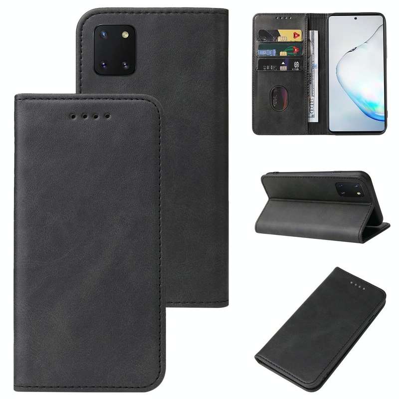 For Samsung Galaxy Note10 Lite / A81 Magnetic Closure Leather Phone Case(Black)