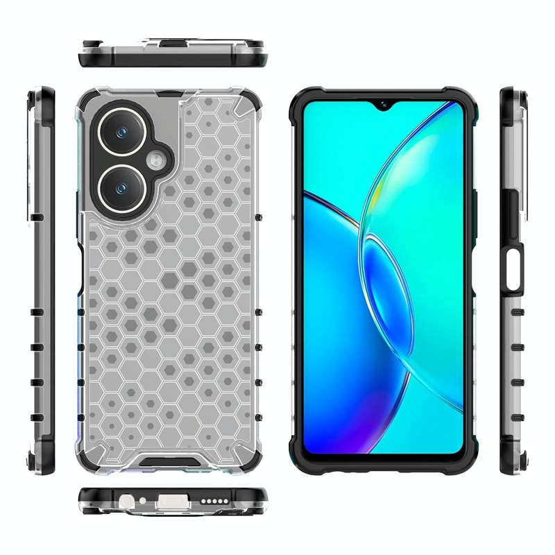 For vivo Y27 4G Global Shockproof Honeycomb PC + TPU Phone Case(White)