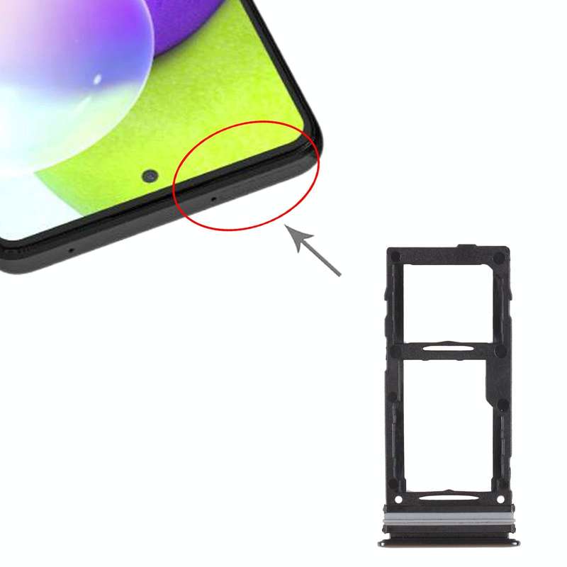 For Samsung Galaxy A52 SM-A525 SIM Card Tray + SIM Card Tray / Micro SD Card Tray (Black)