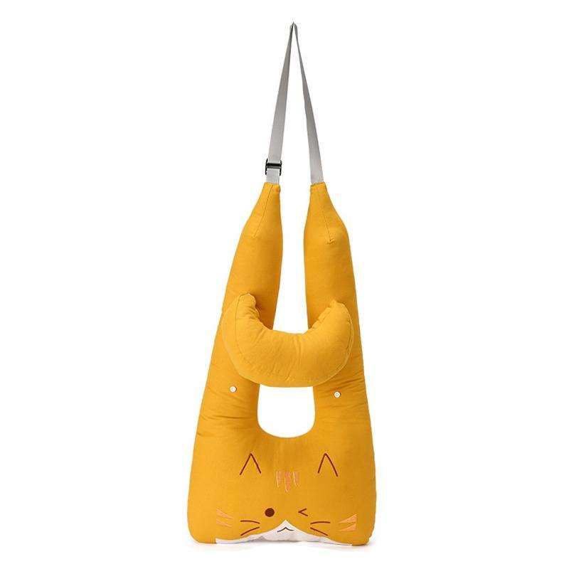 8146 Cartoon Adjustable Car Children Sleep Safety Belt U-shaped Neck Pillow(Yellow Cat)