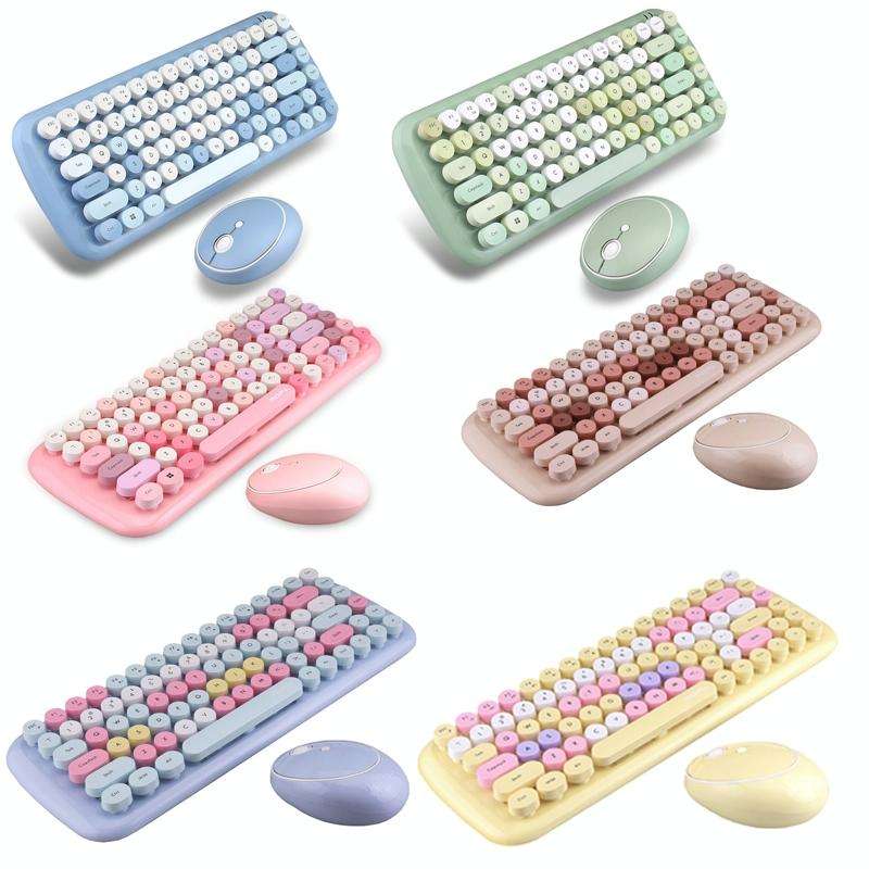 MOFii Candy Punk Keycap Mixed Color Wireless Keyboard and Mouse Set(Green)