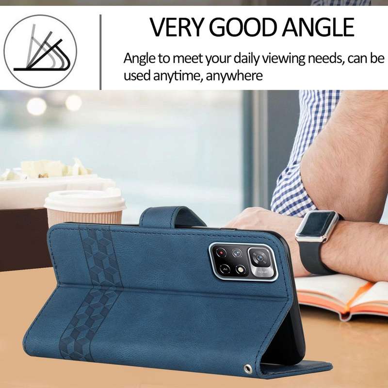 For Xiaomi Redmi Note 11 Pro Cubic Skin Feel Flip Leather Phone Case(RoyalBlue)