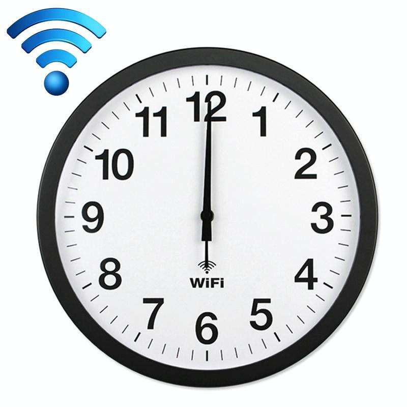 Smart Network Automatic Time Synchronization Wifi Wall Clock Modern Minimalist Silent Living Room...