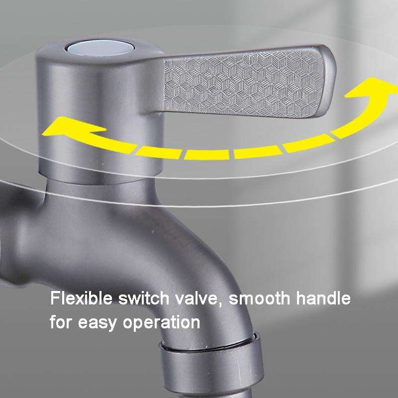 Bathroom Toilet Stainless Steel Bib Tap Wall Mounted Washing Machine Water Tap ,Spec: Short Type