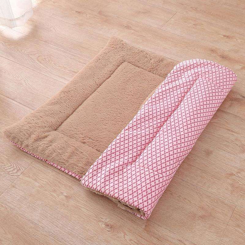 Double Sided Pet Mat Four Seasons Warm Dog Blanket,Size: S(Short Plush Pink)