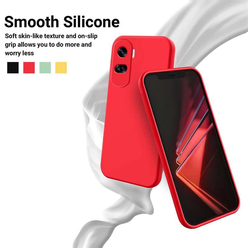 For Honor 90 Lite / X50i Pure Color Liquid Silicone Shockproof Phone Case(Red)