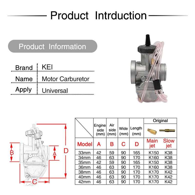 PWK36mm Universal Motorcycle Carburetor Carb Motor Carburetor