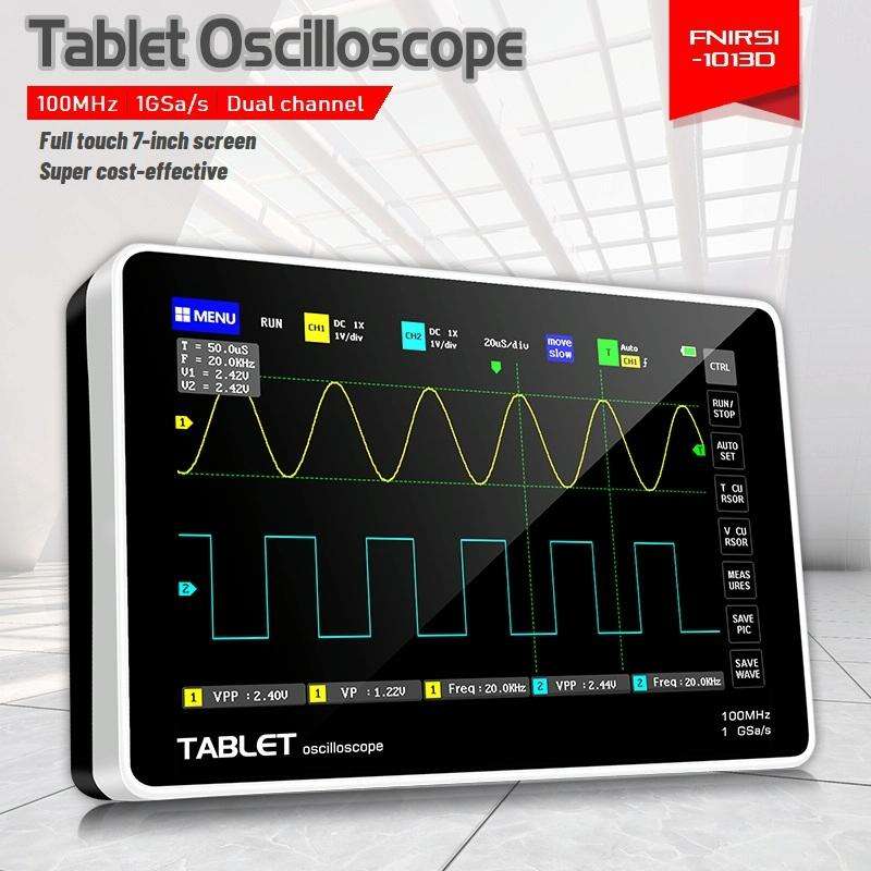 FNIRSI 1013D 1GS Sampling Dual Channel 100M Bandwidth Digital Oscilloscope, US Plug(English)