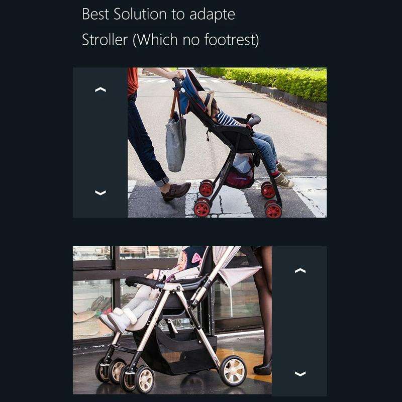 Baby Stroller Accessories Adjustable Pedal Footrest Highchair Footboard(Black)