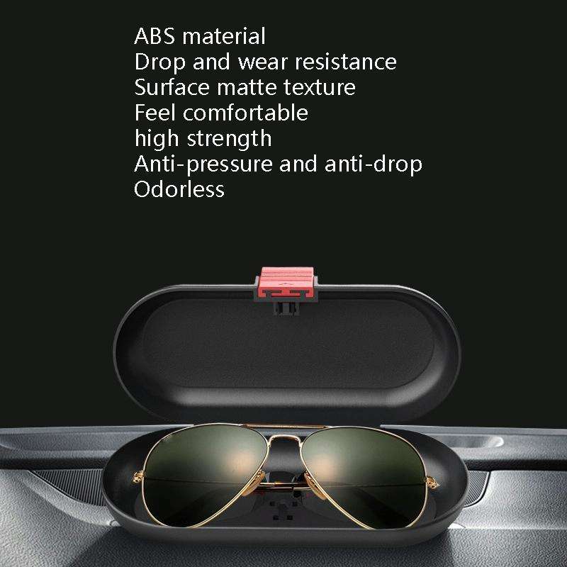 Car Glasses Case Multi-Function Automobile Inner Visor Storage Card(Black)