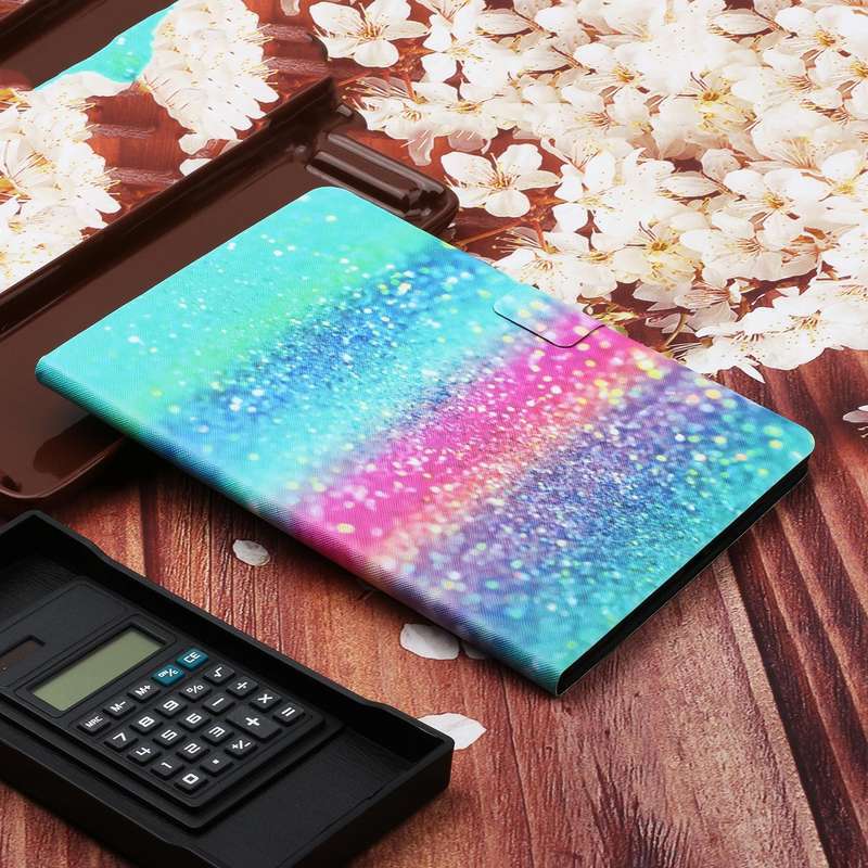 For Samsung Galaxy Tab A9 Colored Drawing Pattern Horizontal Flip PU Tablet Case with Sleep / Wak...