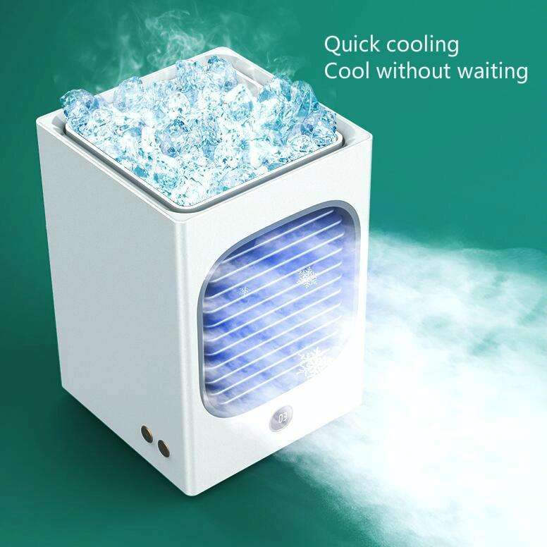 Small Home Desktop Air Conditioner Chiller Cooling Fan(Black)