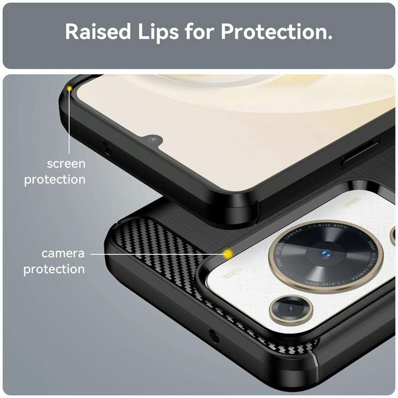 For Huawei nova Y72 Brushed Texture Carbon Fiber TPU Phone Case(Black)