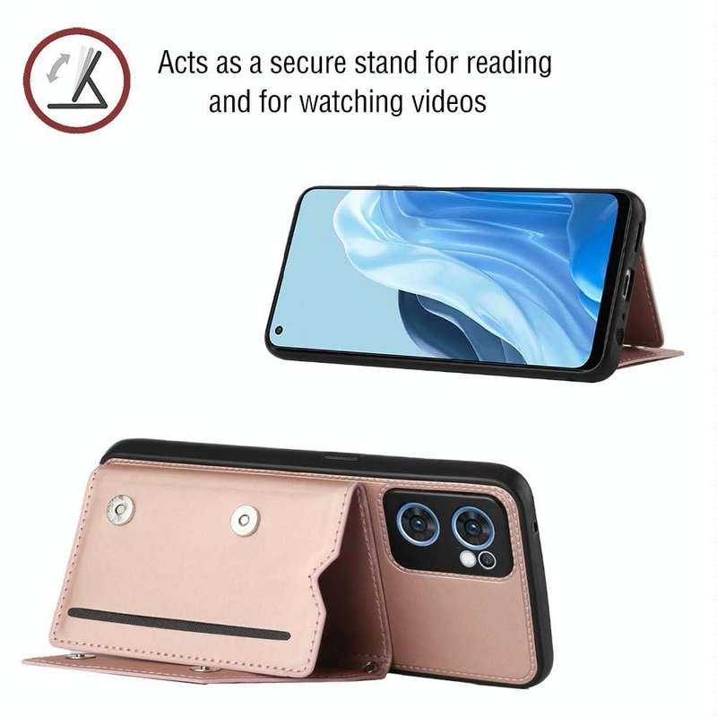 For OPPO Reno7 5G Skin Feel PU + TPU + PC Phone Case(Rose Gold)