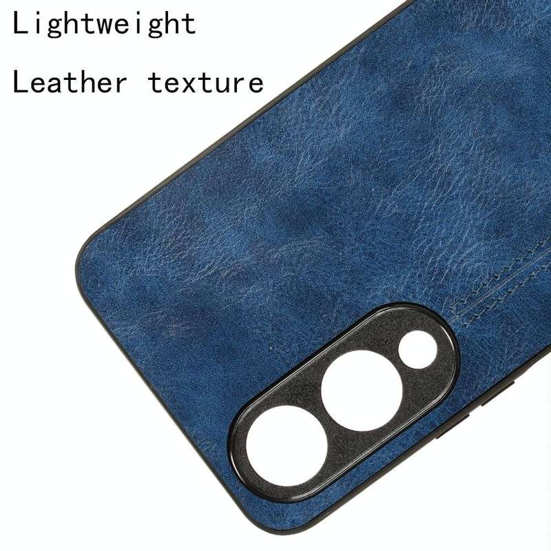 For vivo Y17s 4G Global Cow Pattern Sewing Back Cover Phone Case(Blue)