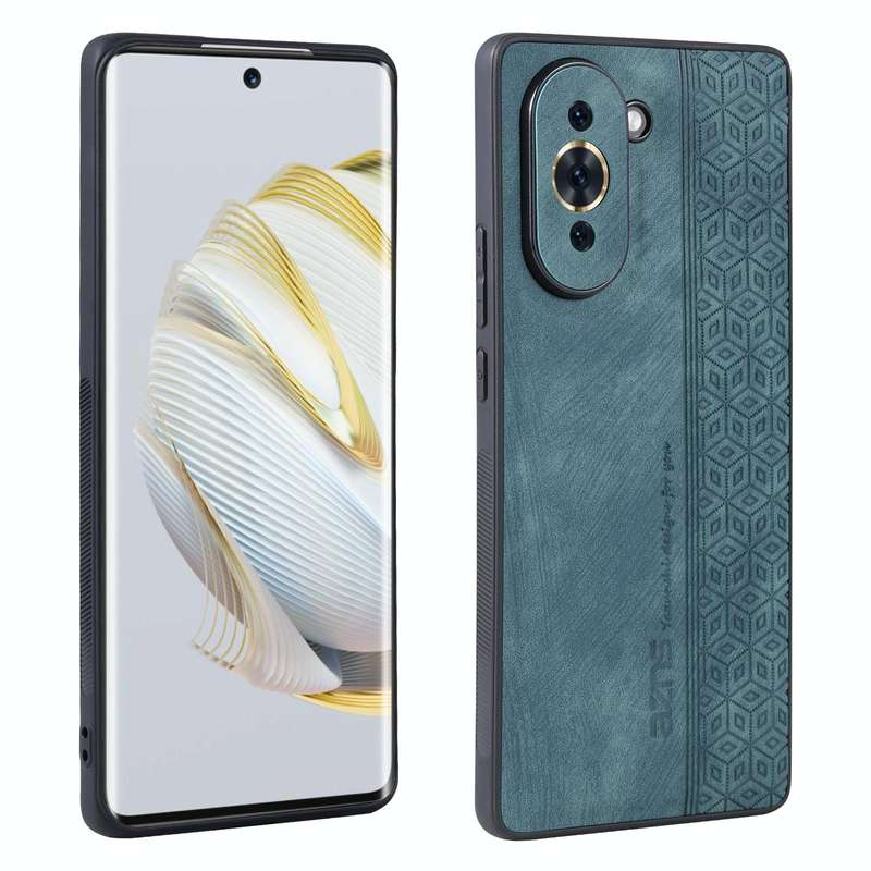 For Huawei nova 10 AZNS 3D Embossed Skin Feel Phone Case(Dark Green)