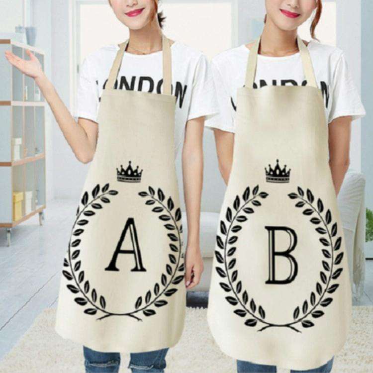 Creative Cotton Linen Sleeveless Letter Apron, Size:68x55cm(X)