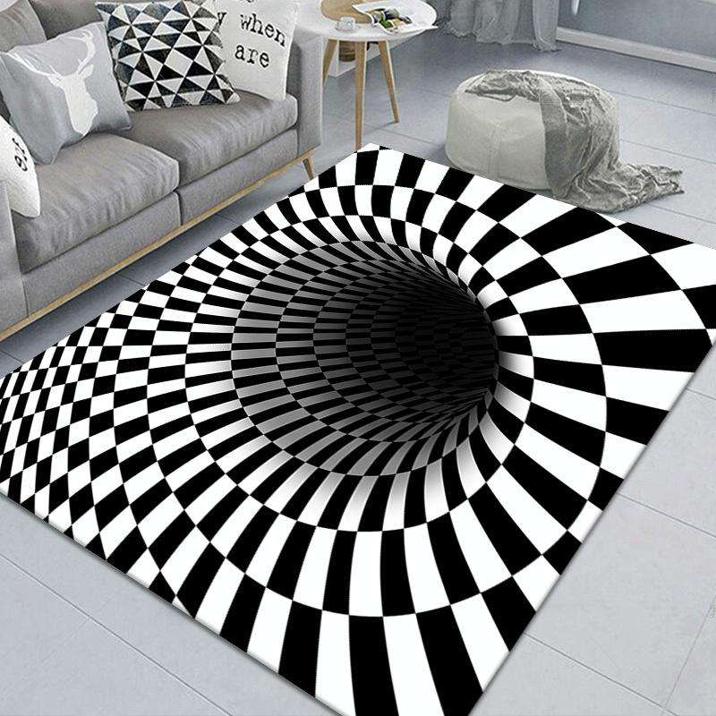 3D Geometric Stereo Trap Vision Living Room Bedroom Carpet, Size: 40x60cm(Rectangular Visual A)