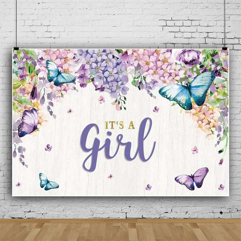 1.5m X 1m Butterfly Pattern Photography Backdrop Birthday Party Decoration Background Cloth(MDT09...