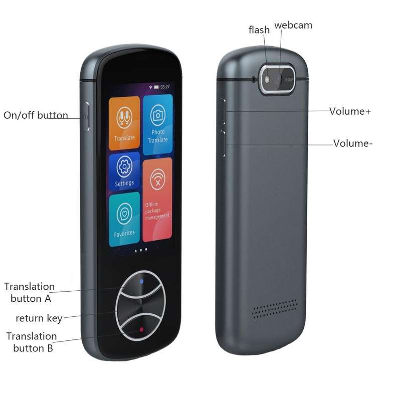 V10 3.0 inch Touch Screen Smart Translator 107 Languages with Offline Translation / Photo Transla...