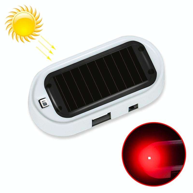 Car Solar Energy Anti-theft Device LED Warning Light (Red)
