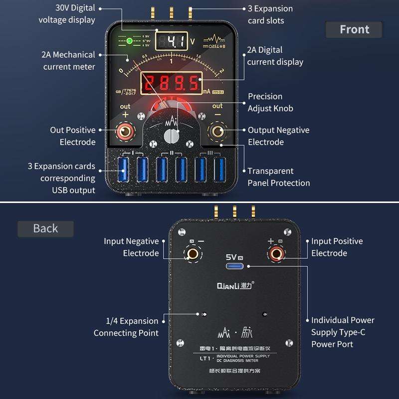 Qianli LT1 Digital Display Power Meter Isolated Power Supply DC Diagnostic Instrument