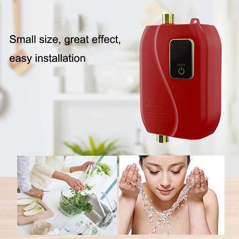 Instant Water Heater Mini Kitchen Quick Heater Household Hand Washing Water Heater US Plug(White)