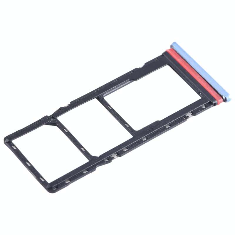For Infinix Hot 12i X665B SIM Card Tray + SIM Card Tray + Micro SD Card Tray (Blue)