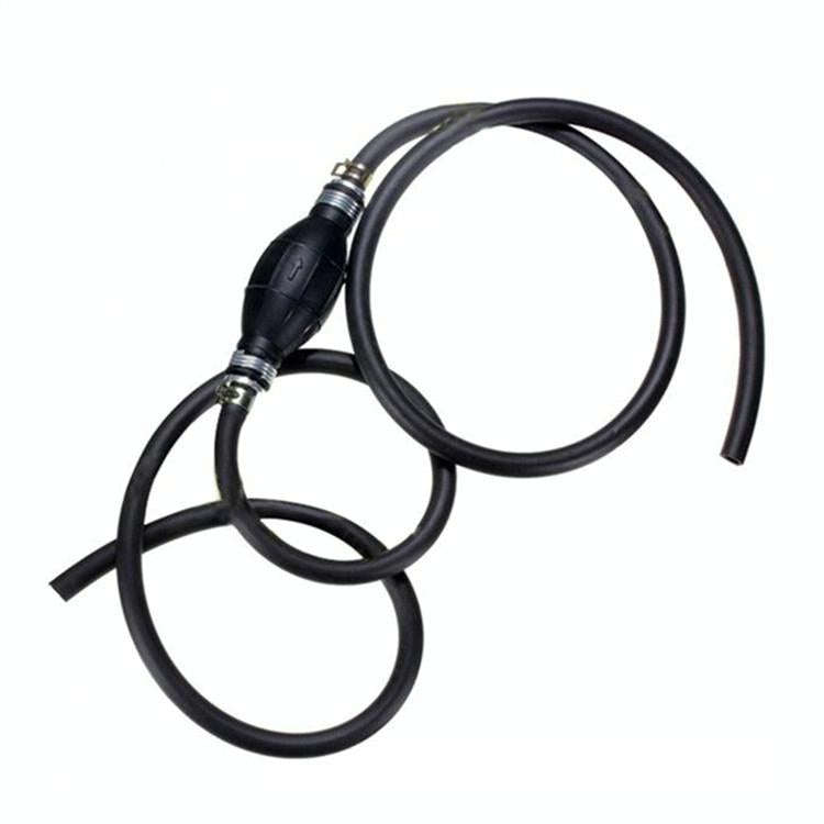 Universal Car Boat Motor Motorcycle Gasoline Pump Spherical Rubber Manual Fuel Pump, Size:6mm(Black)