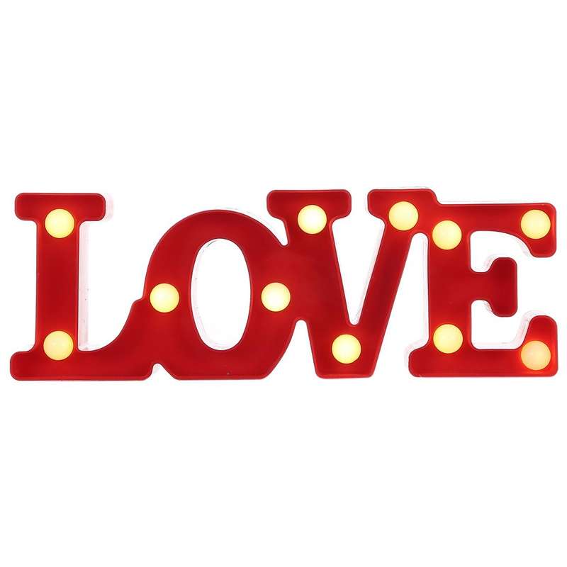 Creative LOVE Shape Warm White LED Decoration Light, 2 x AA Batteries Powered Party Festival Tabl...