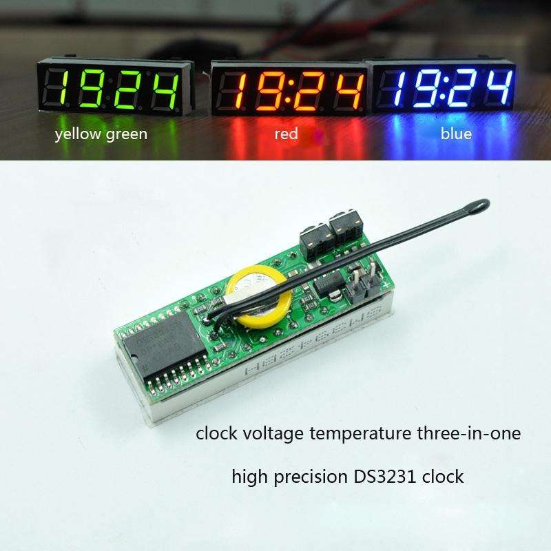 High-Precision RX8025T Digital Clock Module LED Digital Tube Electronic Clock(Blue)