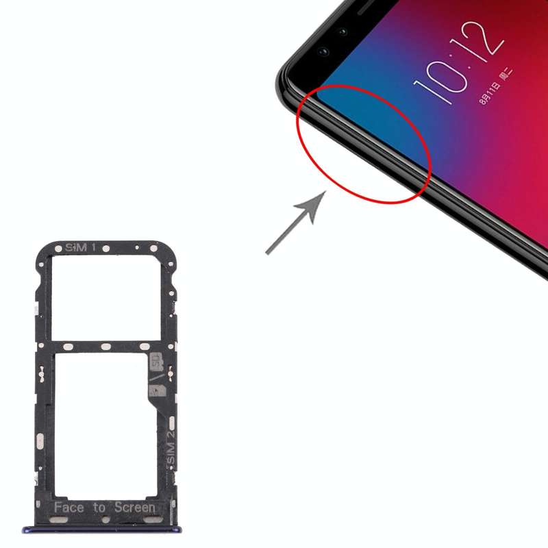 SIM Card Tray + SIM Card Tray / Micro SD Card Tray for Lenovo K9 I38043 (Blue)