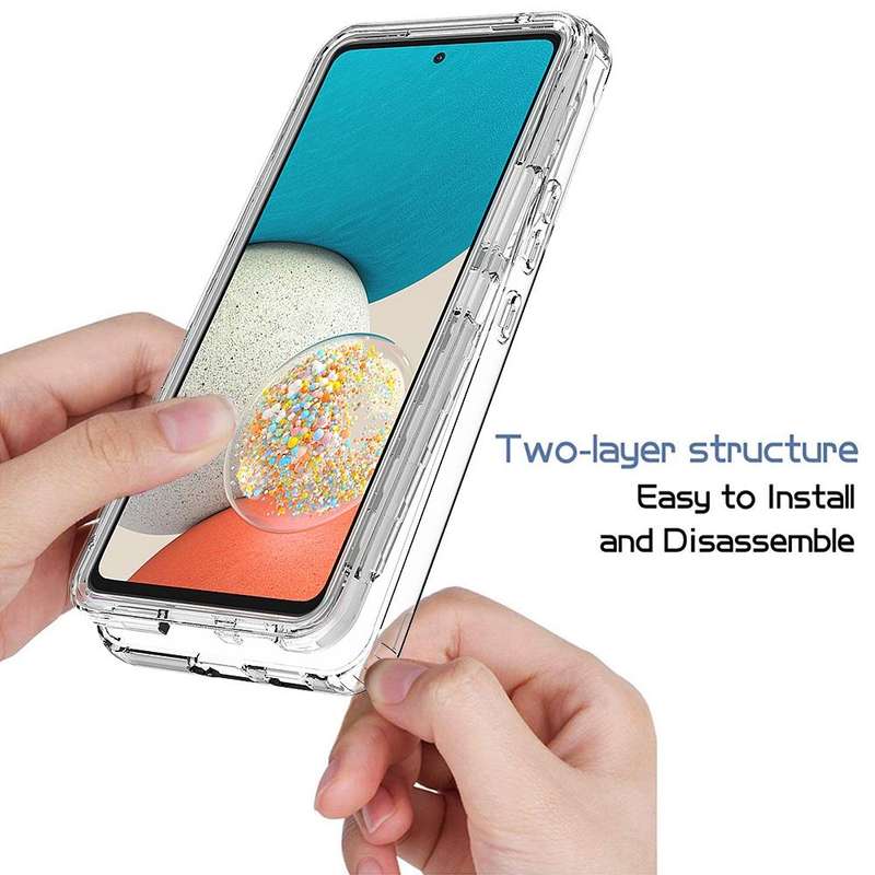 For Samsung Galaxy A53 5G Full Body Shockproof Clear Gradient Phone Case(Black)