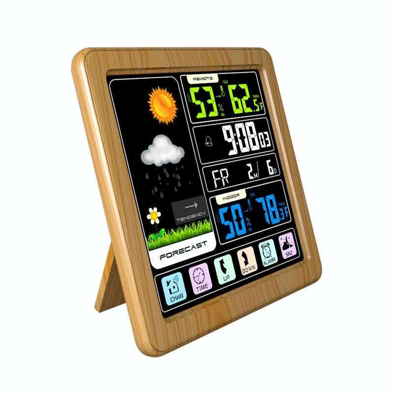 TS-3310 Wireless Weather Clock Multifunctional Color Screen Clock Creative Home Touch Screen Ther...