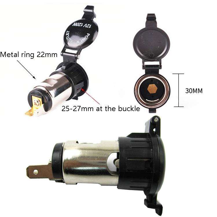 2 PCS 12-24V Automotive Cigarette Lighter Socket Motorcycle Waterproof Spot Cigarette Master