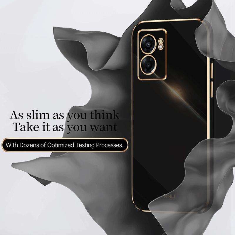 For OPPO A57 XINLI Straight 6D Plating Gold Edge TPU Phone Case(Celestial Blue)
