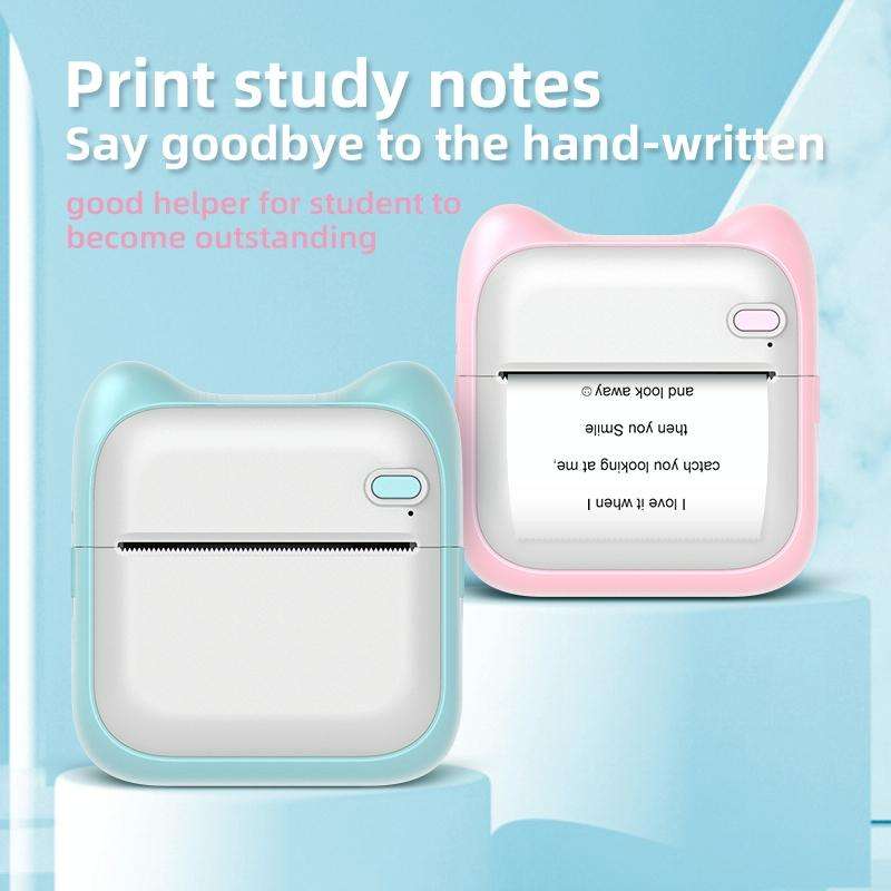 A31 Bluetooth Handheld Portable Self-adhesive Thermal Printer, Color: Blue+3 Rolls Colored Paper