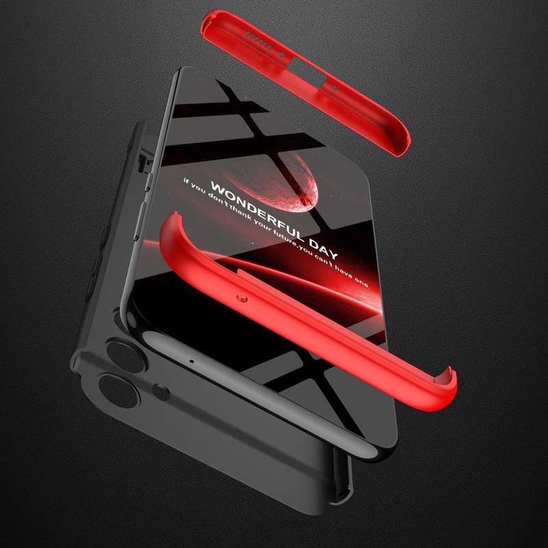 For Samsung Galaxy A34 5G GKK Three Stage Splicing Full Coverage PC Phone Case(Black Red)