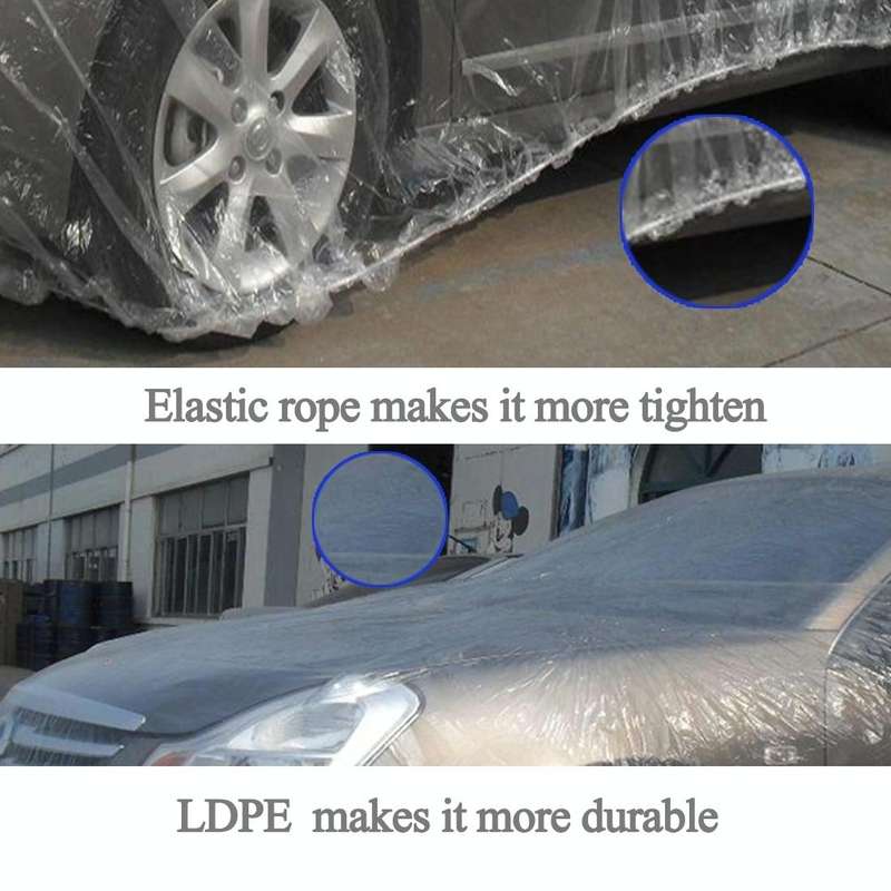 Outdoor Universal Waterproof Anti-Dust Sunproof 3-Compartment Sedan Disposal PE Car Cover, Fits C...