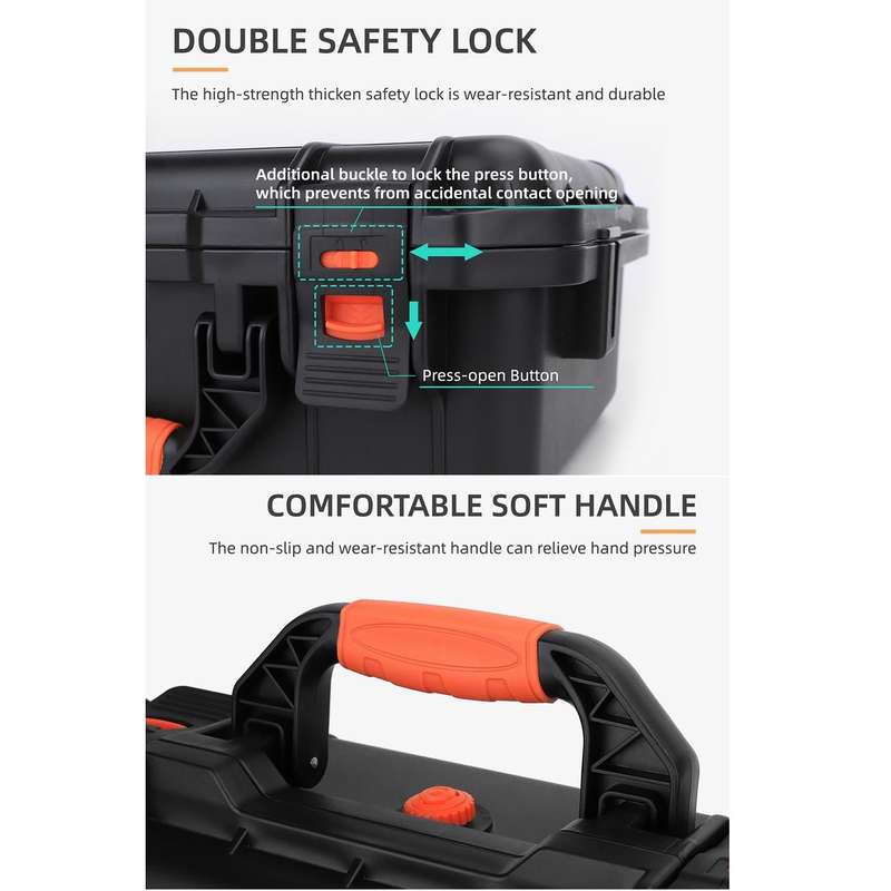 For DJI Air 3 Sunnylife Safety Carrying Case Large Capacity Waterproof Shock-proof Hard Travel Ca...