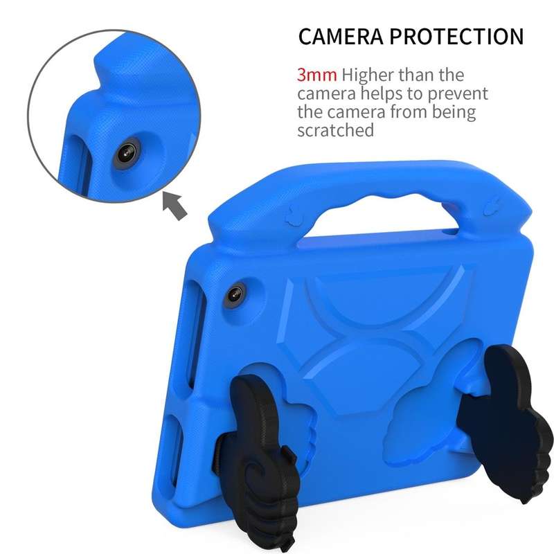 For Amazon Kindle Fire 7 2022 Children EVA Shockproof Tablet Case with Thumb Bracket(Blue)