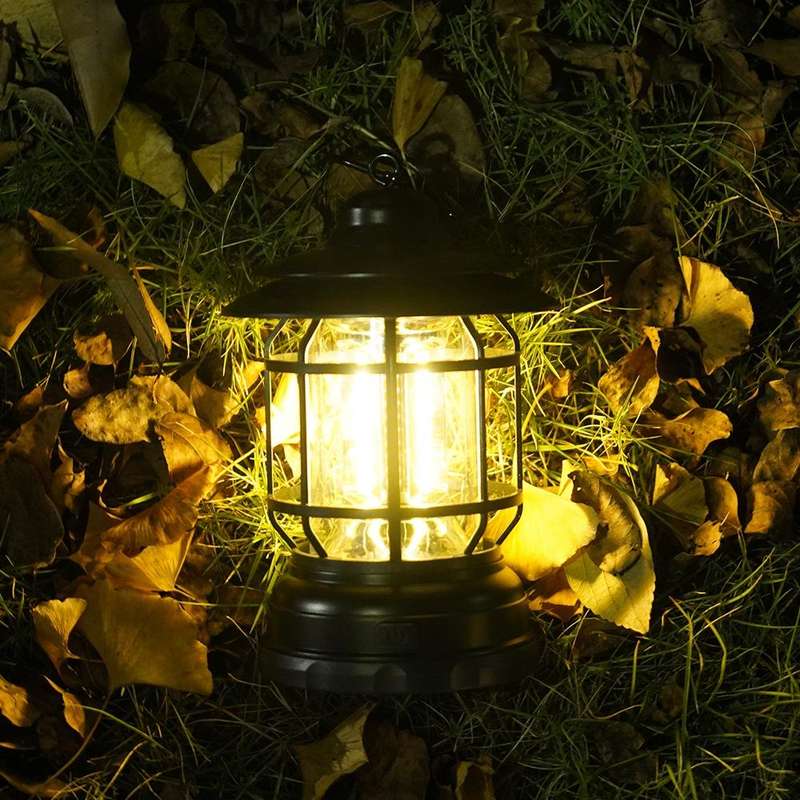 Portable Retro Hanging Lamp Lantern Camping Tent Light, Type:USB Charging(Red)