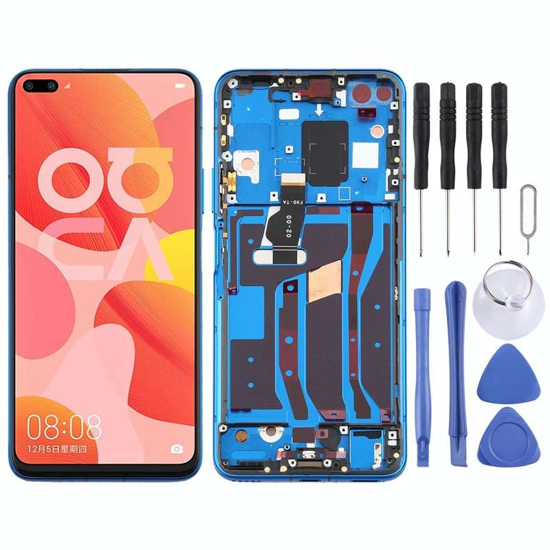 OEM LCD Screen for Huawei Nova 6 5G Digitizer Full Assembly with Frame(Dark Blue)