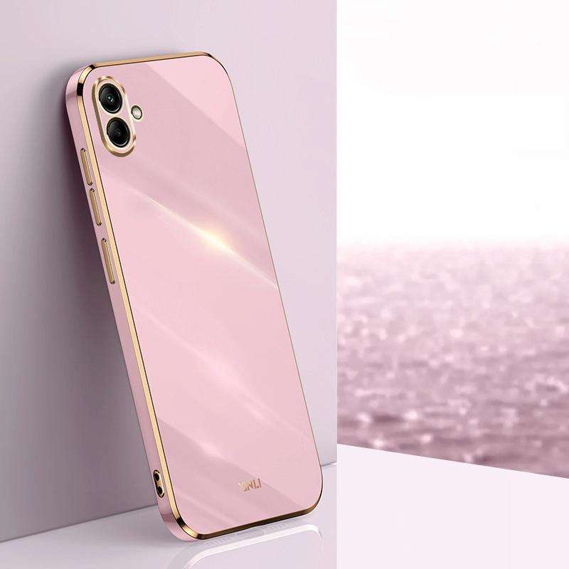 For Samsung Galaxy A04 4G XINLI Straight Edge 6D Electroplate TPU Phone Case(Cherry Purple)