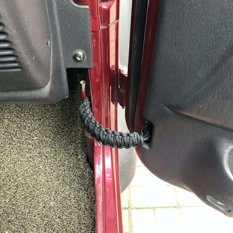 Car Door Limit Braided Rope Strap for Jeep Wrangler (Black)