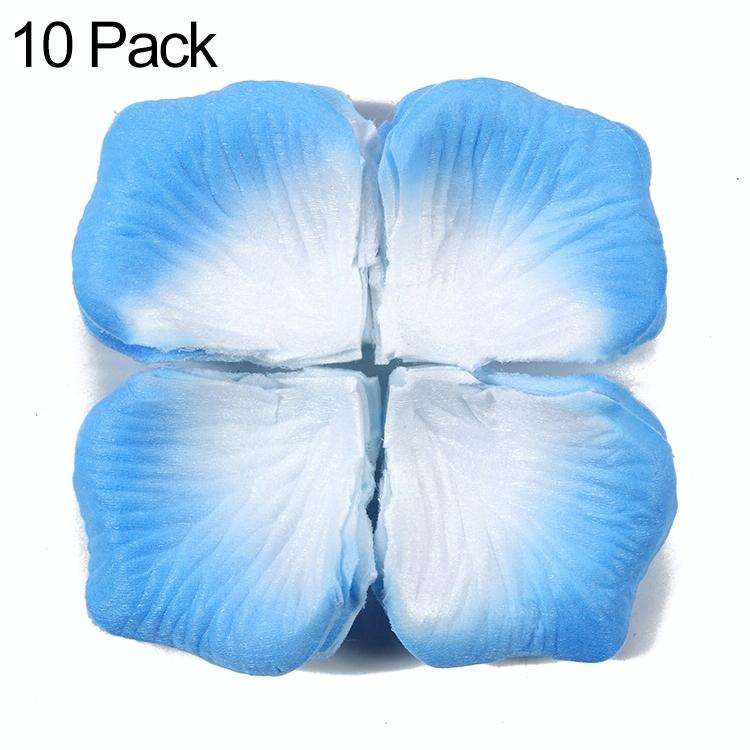 1000pcs / 10 Pack Artificial Wedding Rose Petals Flowers Wedding Decorations(Light Blue + White)