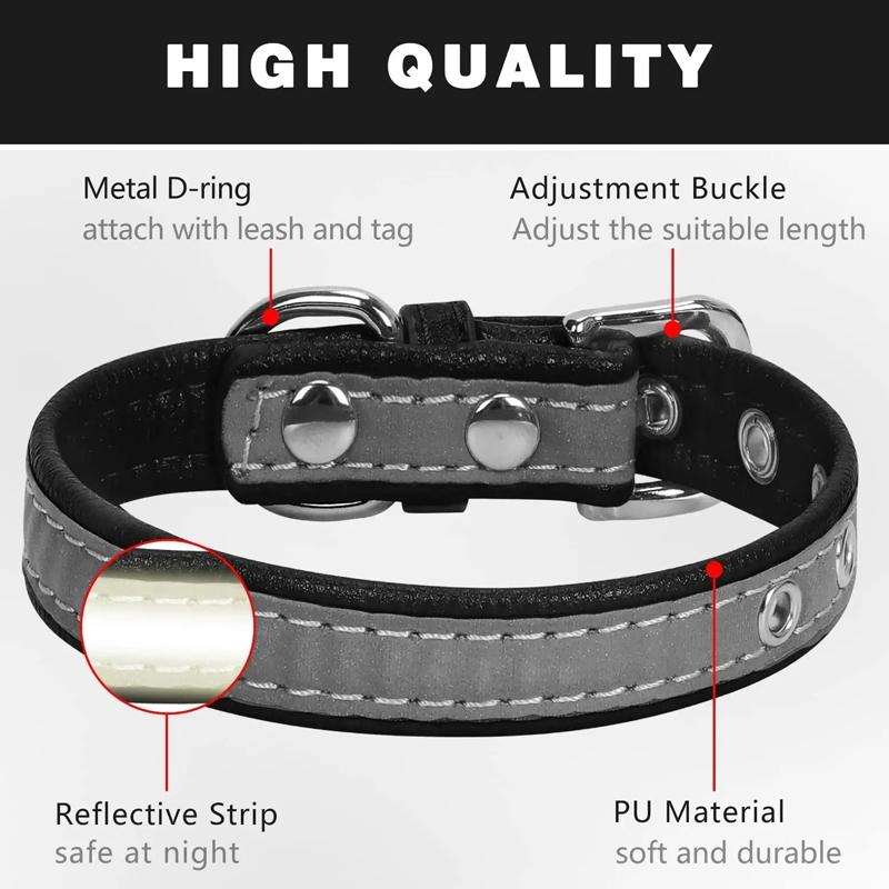 CL181K Pet Soft Reflecting Collar, Size: XL(No Iron Sheet Black)