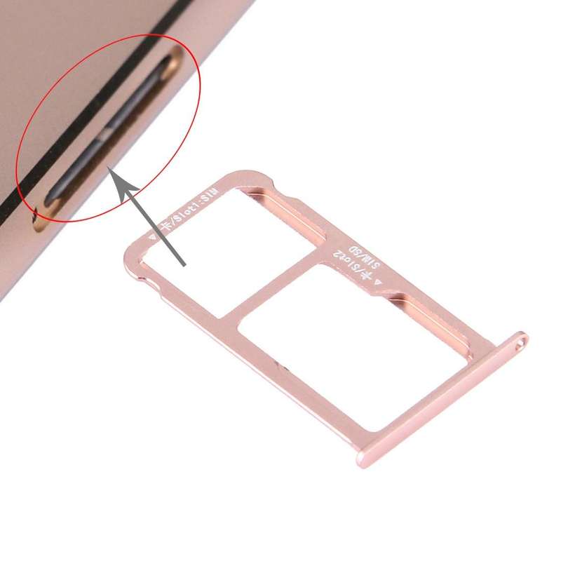 For Huawei Honor V8 Nano SIM + Micro SD / Nano SIM Card Tray(Rose Gold)