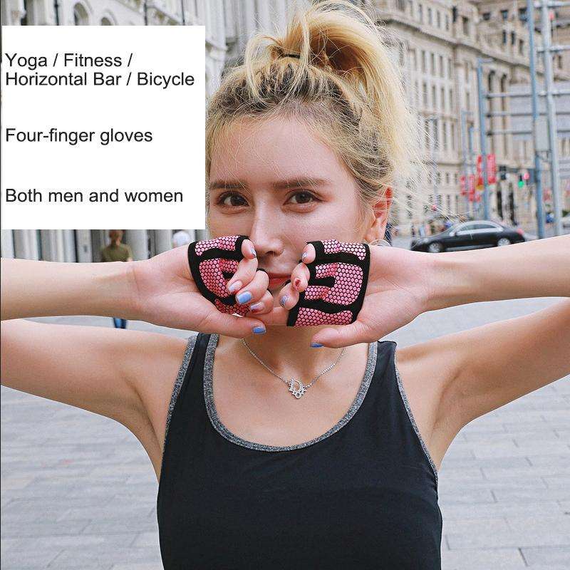 Half Finger Yoga Gloves Anti-skid Sports Gym Palm Protector, Size: L, Palm Circumference: 19cm(Bl...