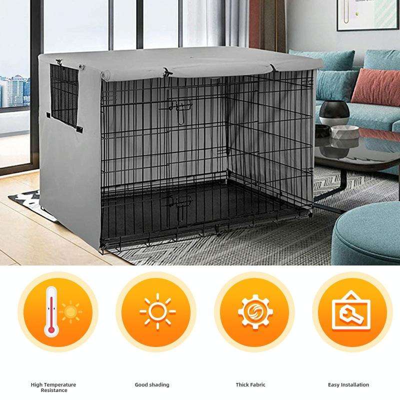 Oxford Cloth Pet Cage Cover Outdoor Furniture Dustproof Rainproof Sunscreen Cover, Size: 109x74x7...